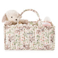 Blissful Diary Floral Diaper Caddy Organizer Storage Basket, Pastoral Daisy | Portable Storage Basket with Removable Dividers, Gift for Baby Shower, Newborn Boy & Girl Essentials, Baby Registry Must Have