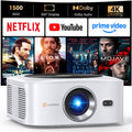 HAPPRUN 1500 ANSI Smart Outdoor Projector, Built-in Apps, 30W Dolby Audio | 4K Decoding,Auto Focus,10K+ Apps,Movie Projector with WiFi Bluetooth,Portable Indoor Proyector Compatible with Phone/TV Stick