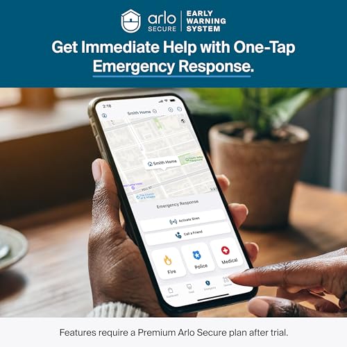 Arlo Pro Wireless Security Camera 2K HDR (6th Gen) - 4-Cam | 2K HDR video; Wireless outdoor; Rechargeable removeable battery; AI detection; Emergency Response; 1-mo Secure plan incl.
