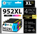 Smart Ink Compatible Ink Cartridges Replacement for HP 952XL 952 XL 4 Combo Pack (Black, Cyan/Magenta/Yellow) to use with HP OfficeJet Pro 8710 7740 8720 8715 8210 8703 OfficeJet 8702 Printers