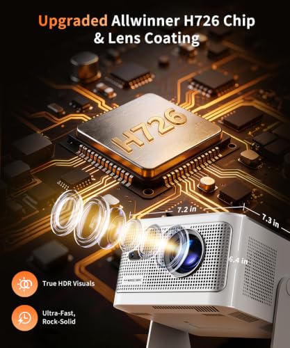 Magcubic HY350MAX Mini Projector, 600 ANSI, 4K Support, Auto Focus | Native 1080P Mini Portable Easy Setup 4-in-1 Auto WiFi 6 •BT5.4 • Android14 Movie Projector for Home Theater Outdoor