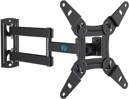 Pipishell Full Motion TV Wall Mount for Echo Show 21/15 and 13-43 Inch Flat Curved Screen TVs & Monitors, Max VESA 200x200mm up to 44lbs, TV Mount Wall Bracket with Rotation Swivel Tilt Extension