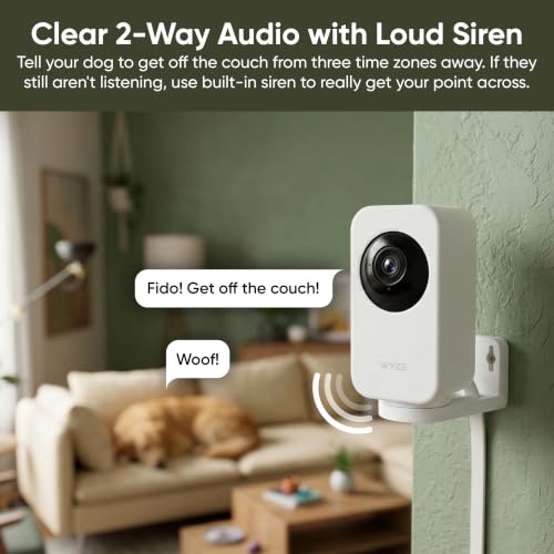 WYZE Indoor Cam Pan, 2K Pan-Tilt Security Camera for Baby/Pet Monitoring | AI Motion Tracking, IR Night Vision, 2-Way Audio, Physical Privacy Mode, Works with Alexa and Google Assistant