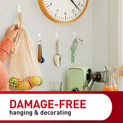 Command Large Utility Hooks, 7-Hooks, 12-Strips, Organize Damage-Free | Damage-Free Hanging Wall Hooks with Adhesive Strips, No Tools Adhesive Hooks for Hanging Decor, Holds up to 5 lb