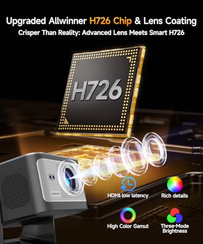 Magcubic Smart Projector with Wifi 6 and Bluetooth 5.4, Native 1080P Portable Projector 4K & 8K Support, 600 ANSI, Auto Focus & Obstacle Avoidance, Mini Proyector for Outdoor Movie Home HY350Max