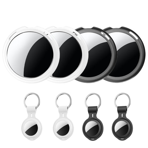 4 Pack Apple MFi Certified Tracker Tags Works with Apple Find My (iOS Only) | Bluetooth Item Finder Replaceable Battery Waterproof Smart Tag for Keys Wallet Pets Backpack Luggage Bags Worldwide Tracking