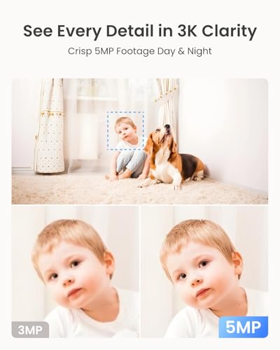 REOLINK E1 Pro 3K Dual-Band Wi-Fi Indoor Camera for Baby & Pet Monitoring | Auto Tracking, 5MP Night Vision Enhanced by F1.6 Aperture, Person/Pet/Baby Crying Detection, 2.4/5GHz Wi-Fi, Two-Way Audio