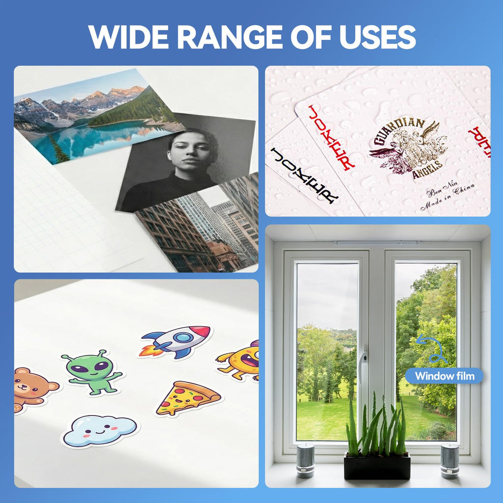 36 Sheets Transparent Laminate Sheets Self Adhesive Laminating Sheets | 8.5x11 inch Waterproof Cold Lamination Sheets Vinyl Overlay Film for Sticker Paper, Cricut Crafts, Photo -100% Clear
