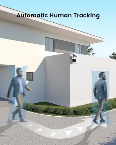 aosu Solar Camera Outdoor Wireless for Home Surveillance,Fixed Solar Panel | Easy to Set up,360° Full Coverage,Auto Person Tracking,2K Clarity&Full-Color Night Vision,Two-Way Talk,2.4GHz WiFi only