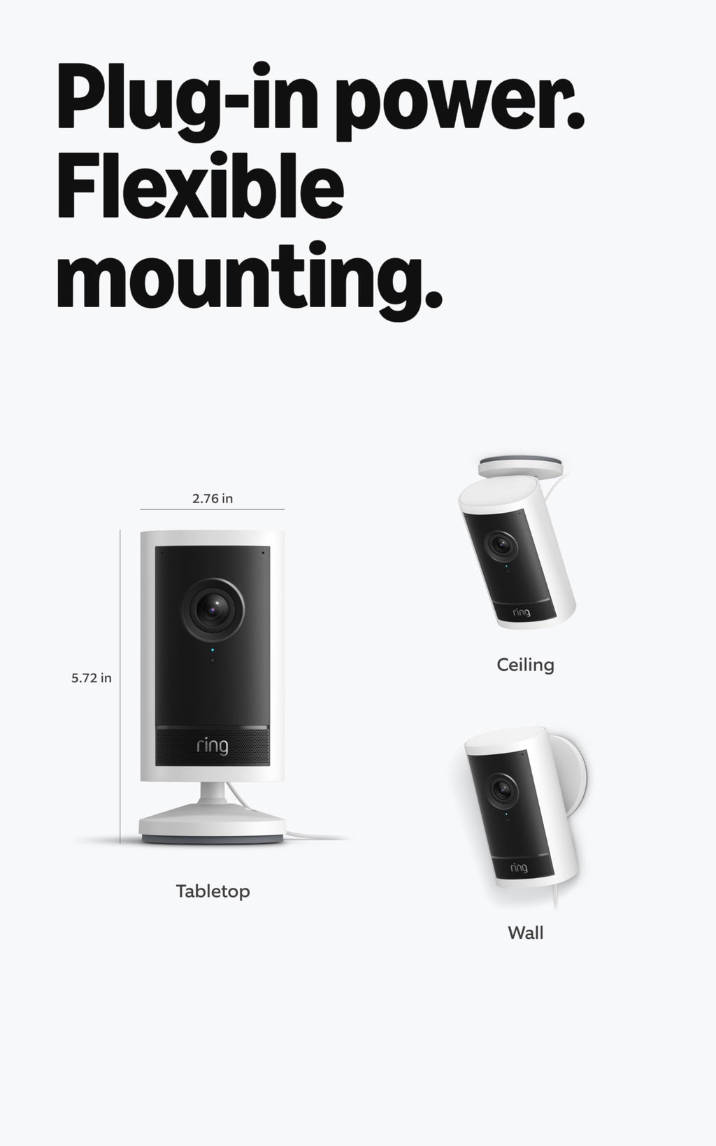 Ring Outdoor Cam 4K Pro (newest model), Plug-In, Retinal 4K with wide-angle video, 10x Enhanced Zoom, and Night Vision, White
