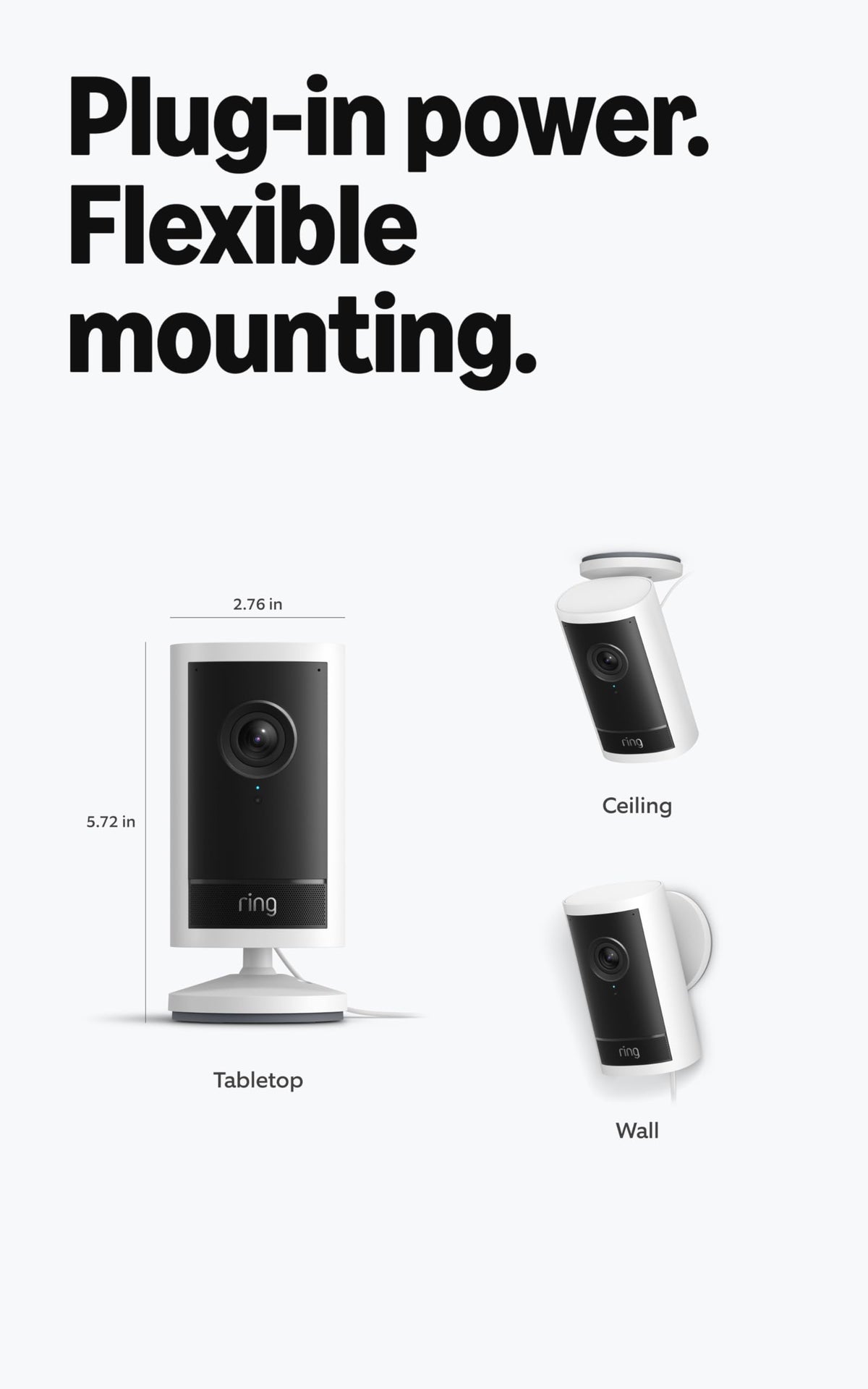 Ring Outdoor Cam 4K Pro (newest model), Plug-In, Retinal 4K with wide-angle video, 10x Enhanced Zoom, and Night Vision, White