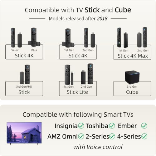 Replacement Voice Remote for Fire Stick, TV Cube, Amazon Fire Smart TV | for FireStick (HD, 4K, Select, Plus, 4K Max), Smart TV (Omni, Ember, Insignia, Toshiba)
