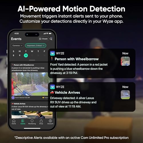 WYZE Window Camera, WiFi Indoor Security Cam, Anti-Glare Color Night Vision