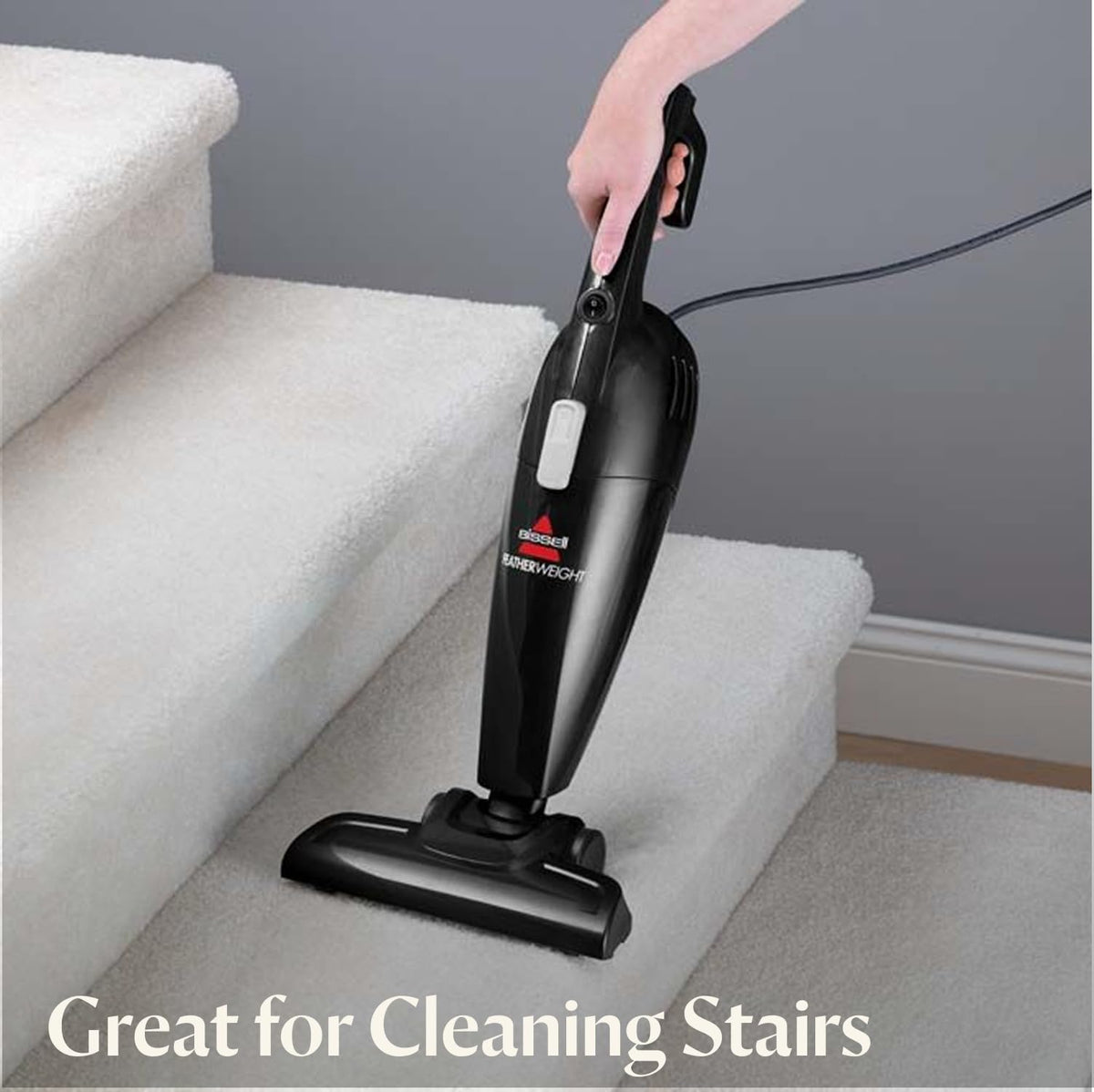 Bissell 2033M Featherweight Stick Lightweight Bagless Vacuum and Electric Broom with Crevice Tool for Hard Floors and Carpets, Black