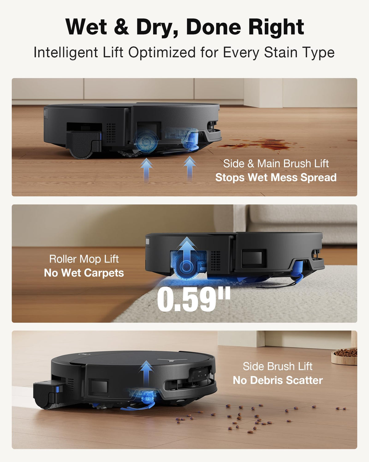 ECOVACS DEEBOT T90 PRO Omni Robot Vacuum and Mop, 30000Pa Blast Suction | TruEdge Instant Self-Cleaning OZMO Roller, PowerBoost Charging, Triple Lift Carpet Care, ZeroTangle for Pet Family,YIKO Agent