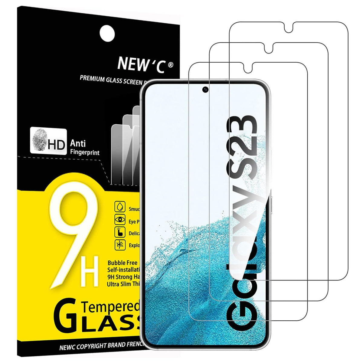 NEW'C for Samsung Galaxy S23 6.1" (SM-S911),Screen Protector Tempered Glass