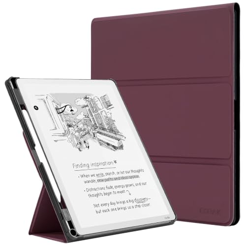 CoBak Stand Case for 11" Kindle Scribe 3rd Gen 2025 & Colorsoft | Two Viewing Angles – All-New PU Leather Cover with Auto Sleep/Wake, Built-In Pen & Tip Holders