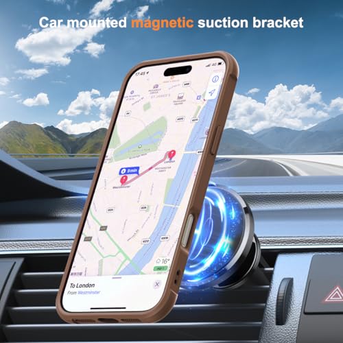 SKYLMW Compatible with iPhone 16 Pro Max Case with Stand,Desert Brown | iPhone 16 Pro Max Phone Case 6.9",Magnetic Ring Stand,Compatible with MagSafe,Military-Grade Protection,Great Grip Feeling
