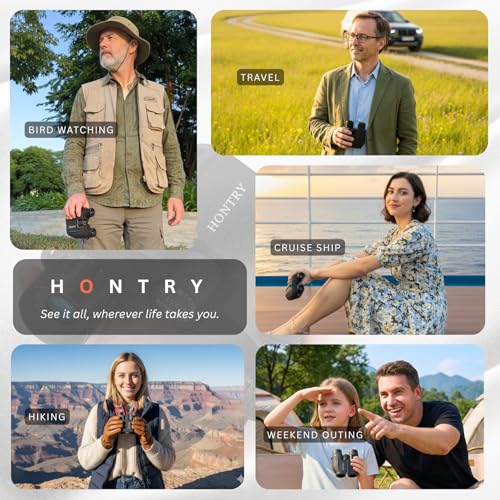 Hontry 10x25 Compact Binoculars for Adults and Kids