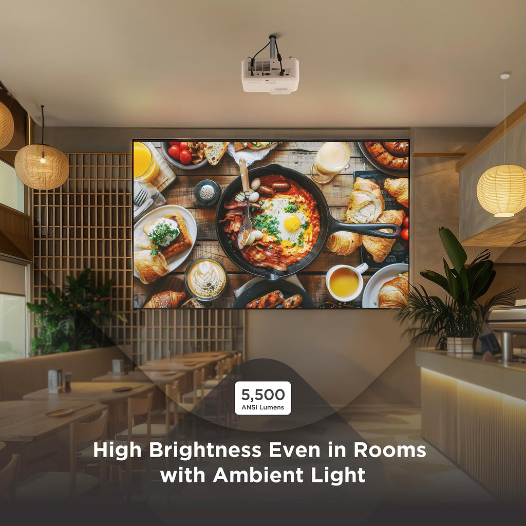 ViewSonic LS740HD 1080P Laser Projector, 5500 Lumens, Full HD Home Theater | Optical Zoom, Keystone, Corner Adjustment, Golf Simulation, Classroom, Auditorium, Ceiling Mount, 360 Projection, Quick Setup