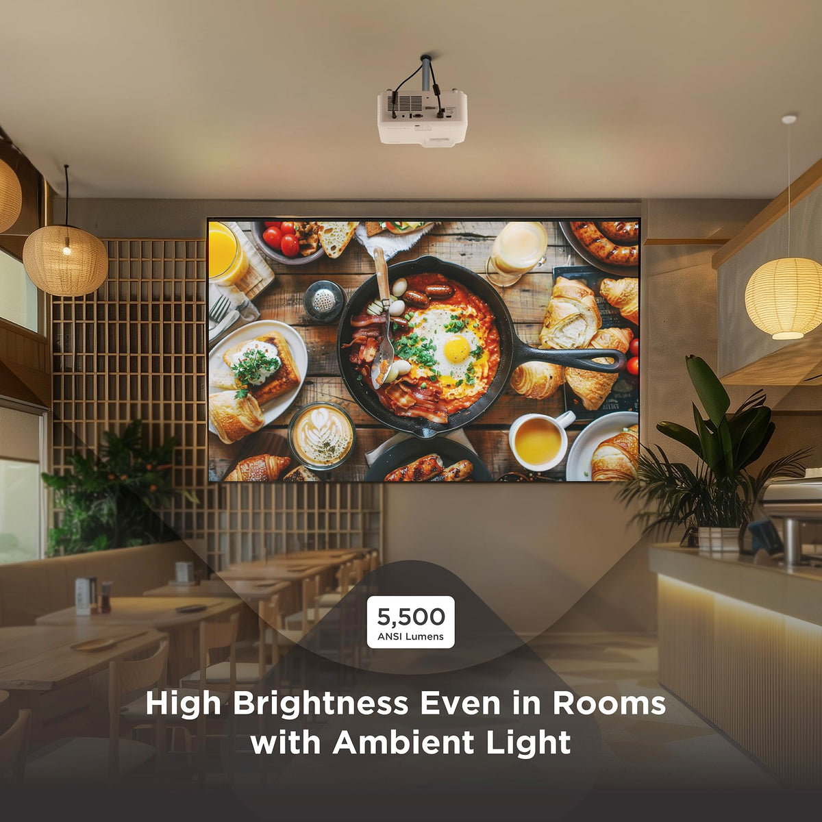 ViewSonic LS740HD 1080P Laser Projector, 5500 Lumens, Full HD Home Theater | Optical Zoom, Keystone, Corner Adjustment, Golf Simulation, Classroom, Auditorium, Ceiling Mount, 360 Projection, Quick Setup