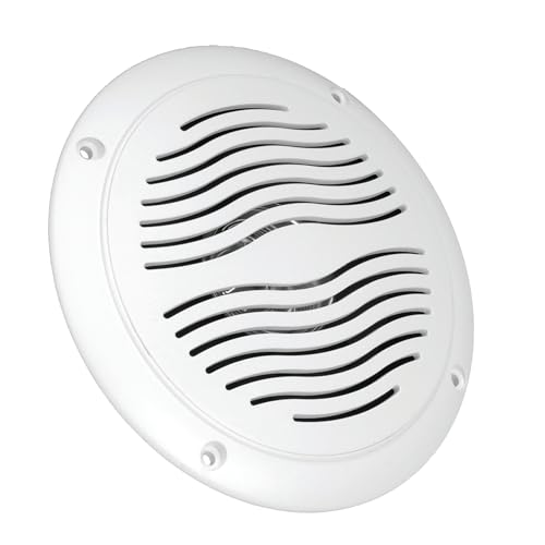 Magnadyne 5-inch Water Resistant Outdoor Speakers, Dual Cone, 25W Peak Power, Marine and RV Compatible (White)