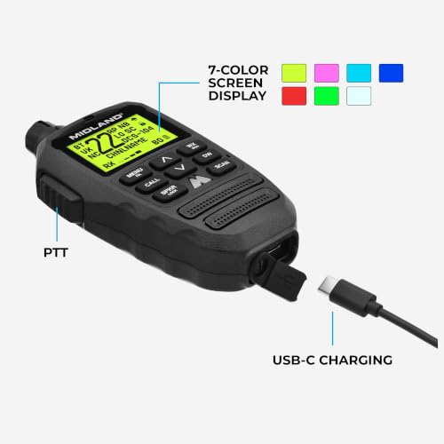 Midland MXT295 15W MicroMobile GMRS Two-Way Radio with Bluetooth Mic | Wireless Bluetooth Mic, IP67 Waterproof, 99 Channels, 8 Repeater Channels, PA and Intercom, NOAA Weather Alert