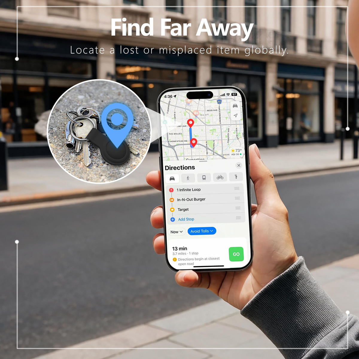 Air Tracker Tags 4Pack Smart Tracker for Keys with Apple Find My (iOS Only) | Bluetooth Tracker Item Finder Smart Tag for Keys Luggage [Apple Find My Certified] 2-Year Replaceable Battery