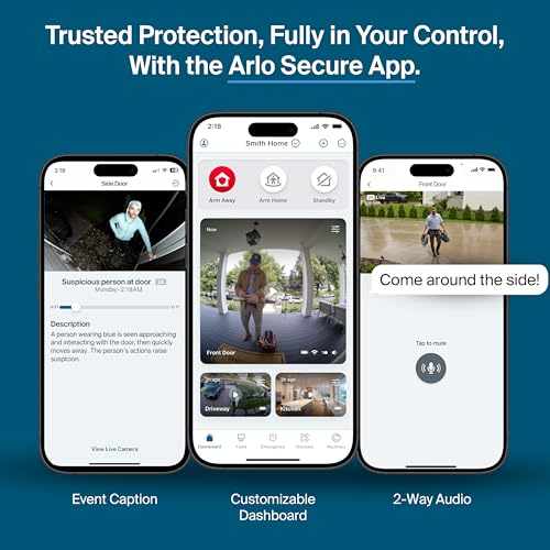 Arlo Pro Wireless Security Camera 2K HDR (6th Gen) - 4-Cam | 2K HDR video; Wireless outdoor; Rechargeable removeable battery; AI detection; Emergency Response; 1-mo Secure plan incl.