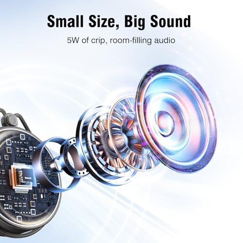 INSMY C12 IP67 Waterproof Shower Bluetooth Speakers Portable Small Speaker | Speakers Bluetooth Wireless,Loud Clear Sound,Support TF Card,Suction Cup,for Outdoor Kayak Canoe Beach Gift (Black)