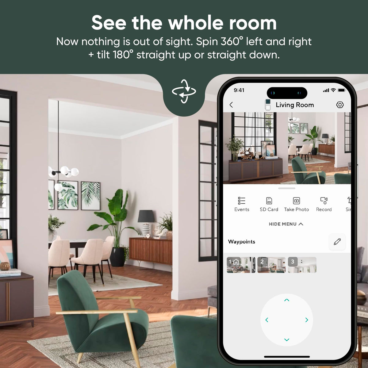 WYZE Cam Pan v3, Indoor/Outdoor Security Camera with 360° Pan/Tilt/Zoom | Vibrant Color Night Vision, IP65-rated, Pan Scan Auto Patrol, 2-way Audio and Privacy Mode, No subscription required.