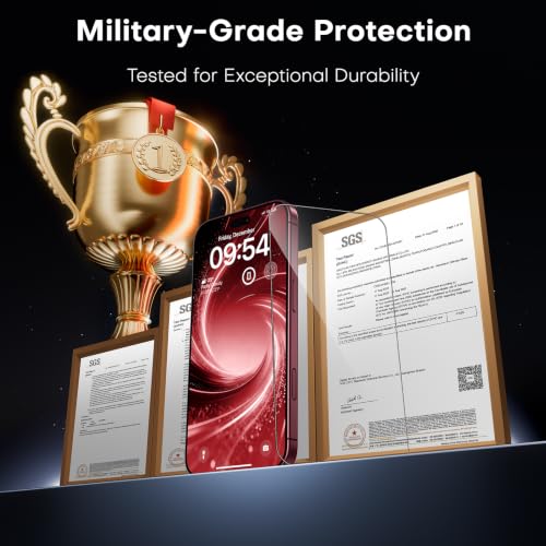 TAURI 2 Pack for iPhone 18 Pro Screen Protector, 1-Step Install | Auto Dust Removal, Full Coverage, Anti-Scratch Bubble-Free, (Ultra HD) Military-Grade 9H+ Tempered Glass for iPhone 18 Pro