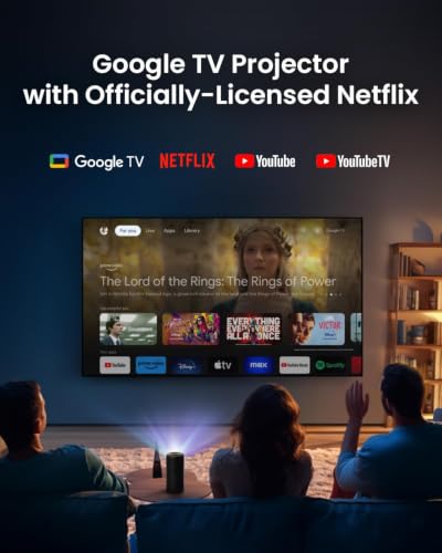 NEBULA Capsule 3 Laser Outdoor Portable Mini Smart TV Projector | Google TV, Netflix-Certified, Dolby Digital Sound, 120" Display, 2.5H Built-In Battery, Outdoor Wi-Fi Smart TV