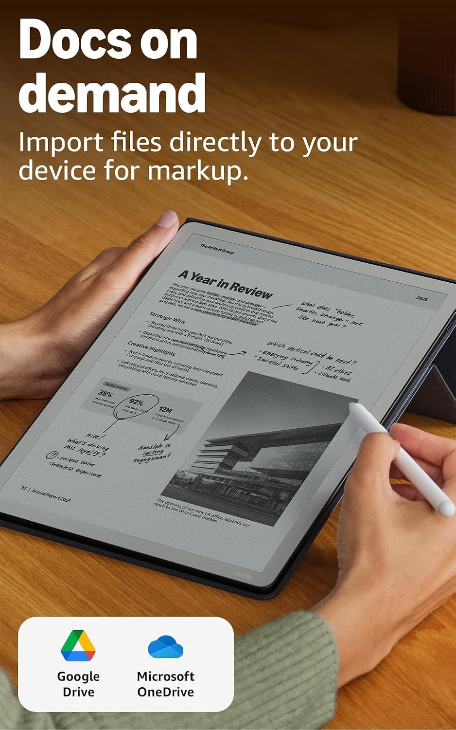 Amazon Kindle Scribe Colorsoft 64GB (newest model) — 11” paper-like color display — Write in notebooks, docs, and books. Read in any light. Pen included - Graphite