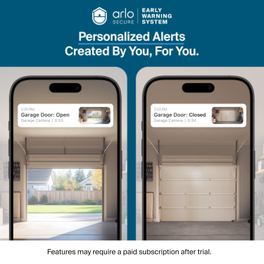Arlo Pro Wireless Security Camera 2K HDR (6th Gen) - 4-Cam | 2K HDR video; Wireless outdoor; Rechargeable removeable battery; AI detection; Emergency Response; 1-mo Secure plan incl.