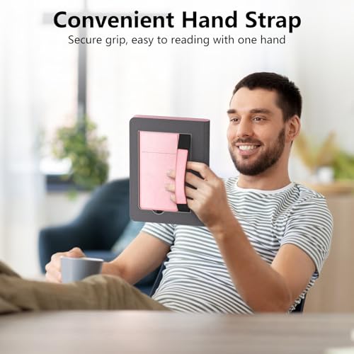 Case for Kindle Paperwhite 7"/6.8" (13th/12th Generation, 2026/2024), Pink | Lainergie Slim High Quality PU Leather Kindle Colorsoft Signature Edition 2024 Case With Stand, Hand Strap, Auto-Wake/Sleep