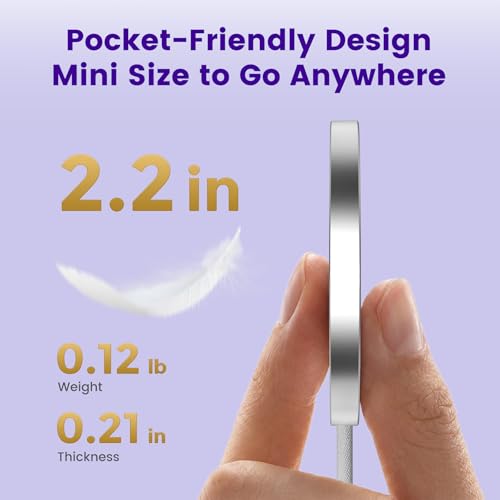 MagSafe 25W Wireless Charger for Apple Magnetic Fast Charging Pad | Compatible for iPhone Duo 18 17 17e 16 16e 15 14 13 12 Pro Max - AirPods-Slim Portable for Travel Bedside - 2 Pack, White