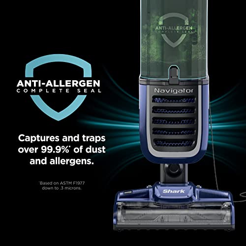 Shark Navigator Swivel Pro Upright Vacuum, HEPA, Pet Hair, Navy, NV151 | Swivel Steering, Powerful Suction, Lightweight Design, 11-Ft Reach, Crevice Tool, Upholstery Tool and Pet Power Brush