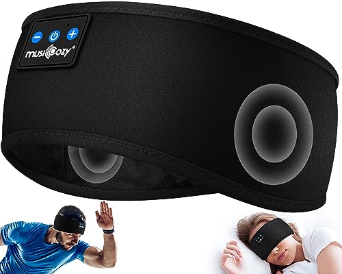 MUSICOZY Sleep Headphones Bluetooth Headband Headphones for Side Sleepers | Sleeping Headbands Wireless Sports Earphones Sweat Resistant Earbuds for Workout Running Cool Gadgets Unique Gifts for Women