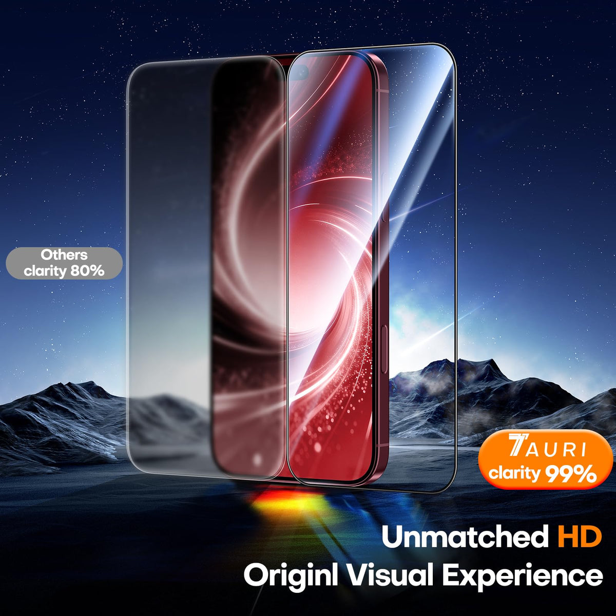 TAURI 2 Pack for iPhone 18 Pro Screen Protector, 1-Step Install | Auto Dust Removal, Full Coverage, Anti-Scratch Bubble-Free, (Ultra HD) Military-Grade 9H+ Tempered Glass for iPhone 18 Pro