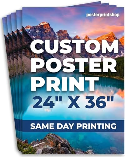 Custom Poster 24x36 inches - Same Day Printing Custom Print w/Your Photo | Premium Photo-Quality Paper - Personalized Custom Posters - Shipped in Strengthened Tube - Available in Matte or Gloss Finish