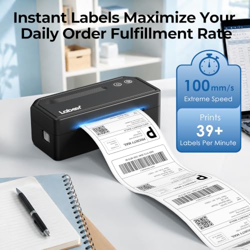 Labeer Bluetooth Thermal Shipping Label Printer, Wireless 4x6 Label Printer | For Small Business, Home, Office, Online Sellers, Warehouse & Shipping, Compatible with iPhone, Android, Windows & Mac