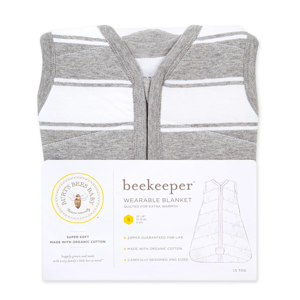 Burt's Bees Baby Infant Wearable Blanket, Organic Cotton Unisex Beekeeper - Light Weight 0.5 TOG or Medium Weight 1.5 TOG