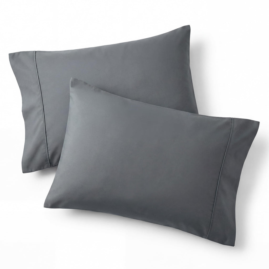 Bedsure Pillow Cases Queen Set of 2 - Dark Grey Double Brushed Microfiber Pillowcases 2 Pack, Super Soft Cooling Pillow Case Covers with Envelope Closure for Kids, Wrinkle, Fade Resistant, 20”x30“