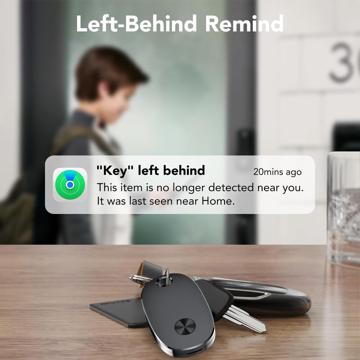 Air Tracker Tags-4 Pack, Bluetooth Tracker Works with Apple Find My APP (iOS Only), Backpack, Suitcases, Replaceable Battery, IP67 Waterproof Tracking Tag (4 Black)