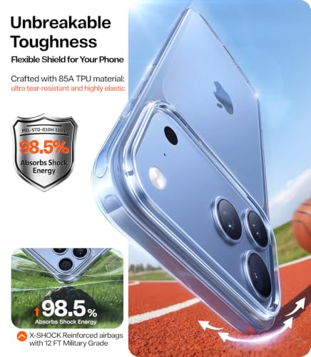 TORRAS for iPhone 18 Pro Case Crystal Clear, Upgraded Anti-Yellowing, 6.3'' | 2026 Upgraded Non-Yellowing, Military-Grade Protection, Ultra-Slim Soft Bumper Case for iPhone 18 Pro Phone Case Anti-Scratch