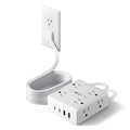SUPERDANNY Extension Cord,Flat Plug Surge Protector Power Strip,10Ft | 8 AC & 4 USB Ports (2 USB C),Surge Protector with 1050J,Desk Charging Station for Home Office,College Dorm Room Essentials