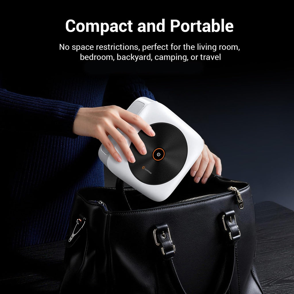 HAPPRUN 1500 ANSI Smart Outdoor Projector, Built-in Apps, 30W Dolby Audio | 4K Decoding,Auto Focus,10K+ Apps,Movie Projector with WiFi Bluetooth,Portable Indoor Proyector Compatible with Phone/TV Stick
