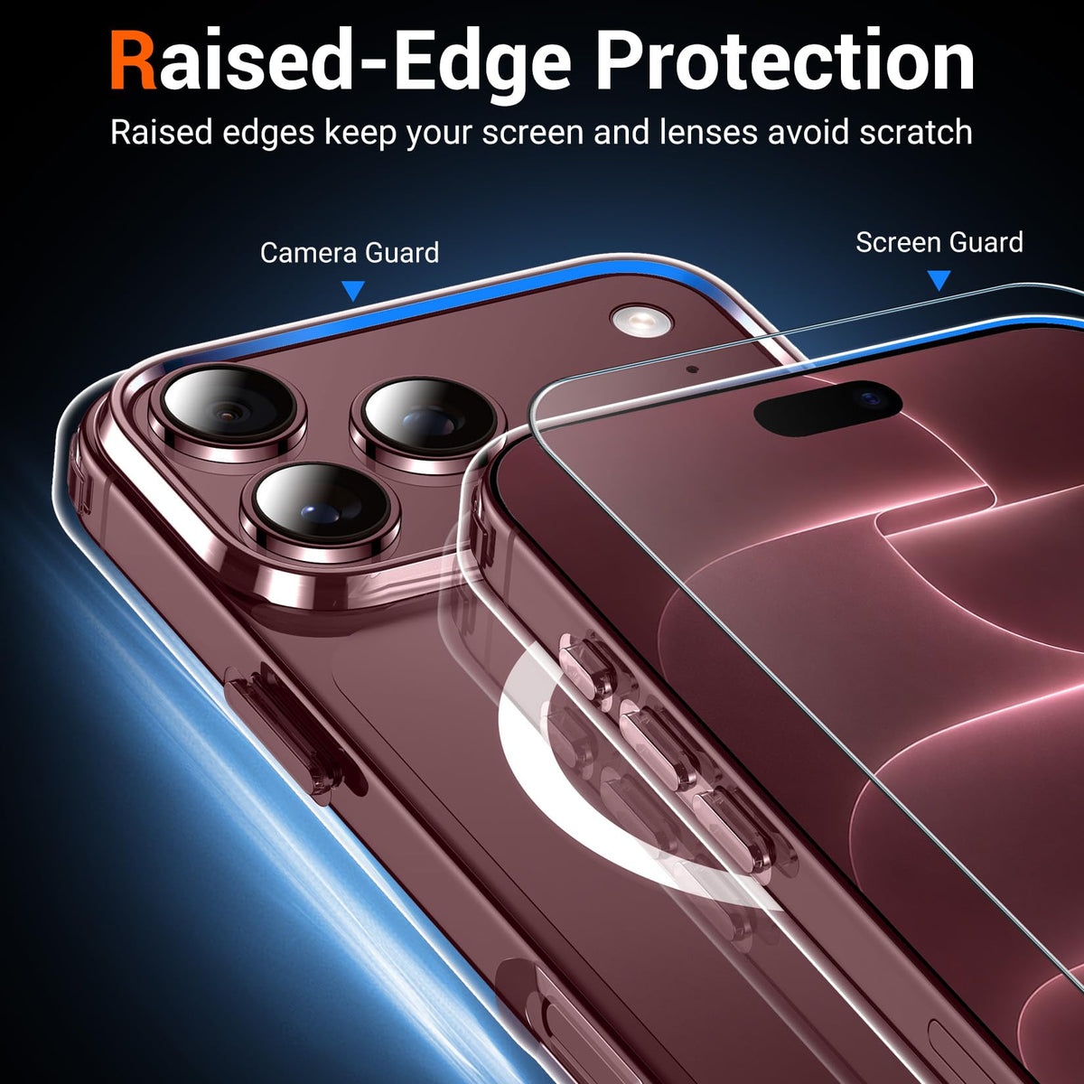 Temdan for iPhone 18 Pro Max Case/iPhone 17 Pro Max Case Clear | Compatible with Magsafe, Screen Protector, Military-Grade Protection, Shockproof Slim Magnetic Phone Case,6.9"