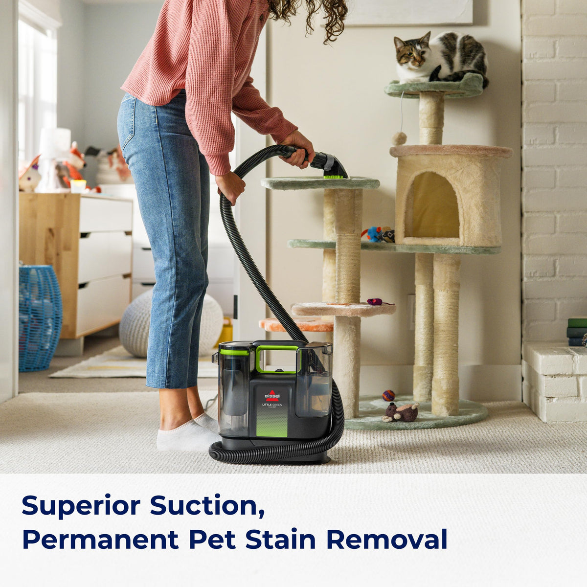 BISSELL Little Green Max Pet Portable Carpet Cleaner, 3860 | Self-Cleaning Tough Stain Tool & Pet Hair Removal Tool; car/auto detailing; deep upholstery cleaning
